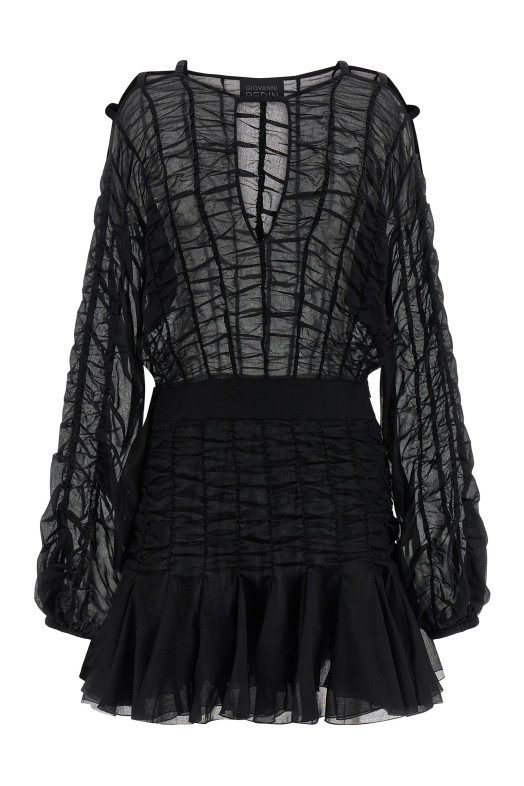 Хлопковое платье черного цвета GIOVANNI BEDIN GBSS26504NERO