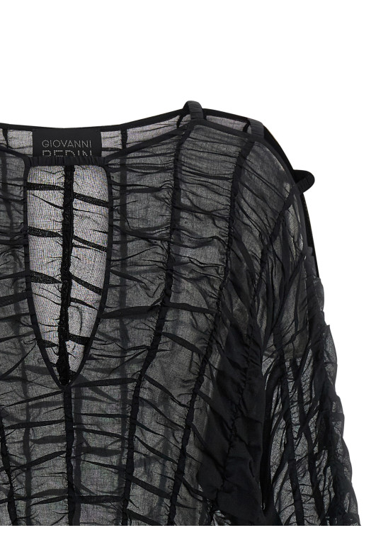 Хлопковое платье черного цвета GIOVANNI BEDIN GBSS26504NERO