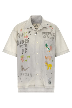 Graffiti print shirt Gray