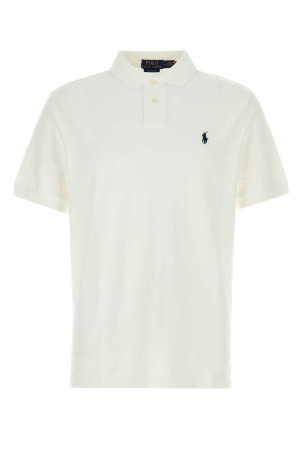 Біла сорочка-поло з піке POLO RALPH LAUREN (710666997)