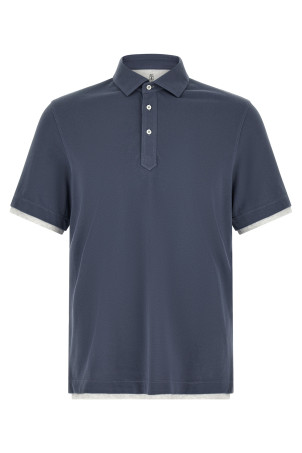Double layer polo shirt Blue