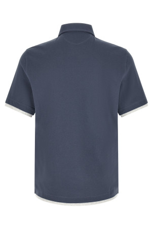 Double layer polo shirt Blue