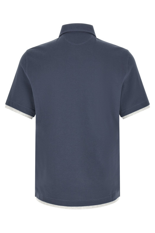 Double layer polo shirt Blue