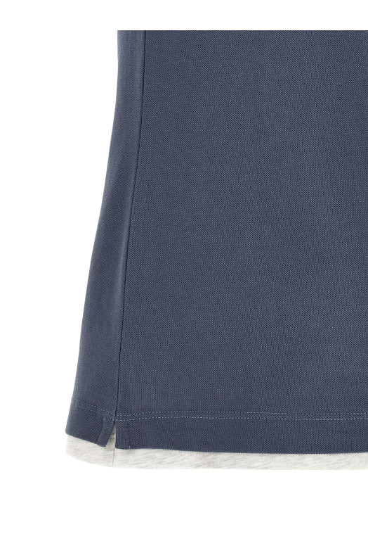 Double layer polo shirt Blue