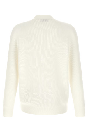 English ribbed cardigan White