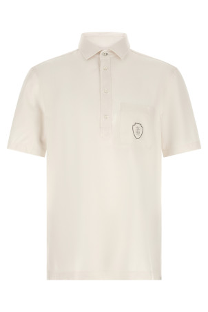 Heraldic logo polo shirt White