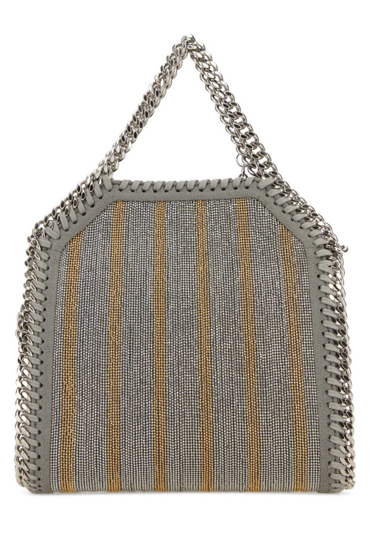 Embellished fabric tiny Falabella handbag Gray STELLA McCARTNEY (391698WP0613)