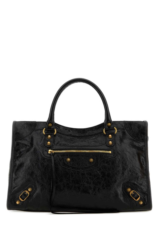 Black leather medium Le City shopping bag Black BALENCIAGA (823058210F6)