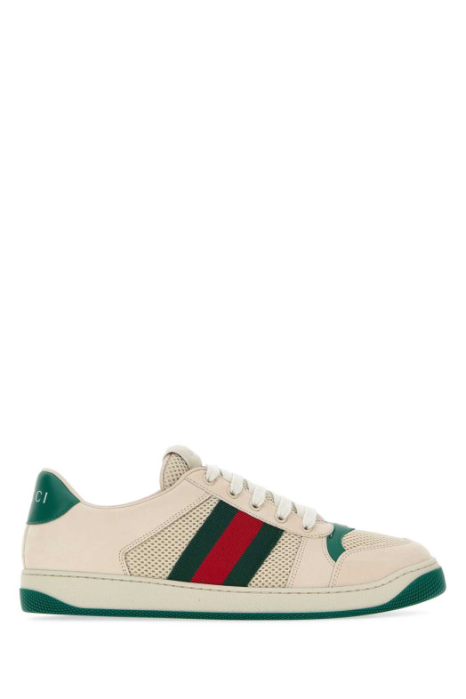 Кроссовки Screener из сетки цвета слоновой кости и замши GUCCI (A000GAFAGAT)