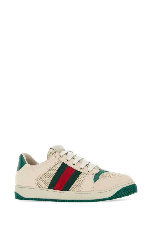 Кроссовки Screener из сетки цвета слоновой кости и замши GUCCI (A000GAFAGAT)