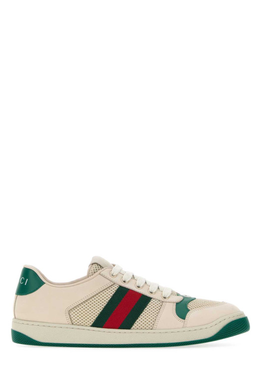 Кроссовки Screener из сетки цвета слоновой кости и замши GUCCI (A000N1FAGAT)