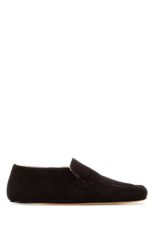 Dark brown suede Leo loafers THE ROW (F2128L805SH03)