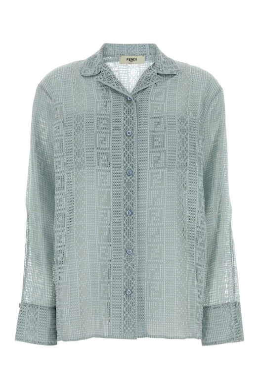 Light blue viscose blend shirt FENDI (FS8360AWA2)