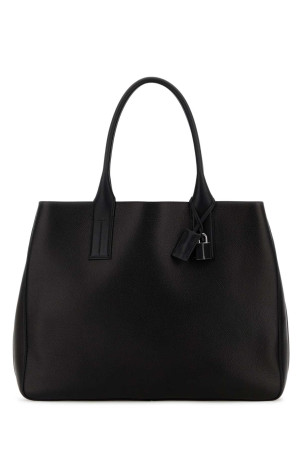 Dark brown leather shopping bag TOM FORD (H0716LCL600S)