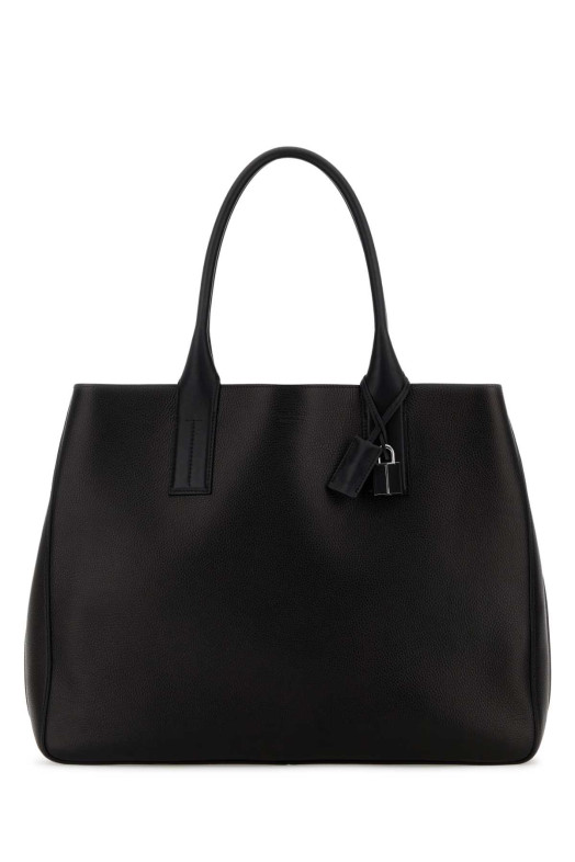 Dark brown leather shopping bag TOM FORD (H0716LCL600S)