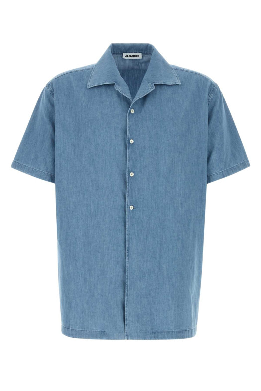 Светло-голубая рубашка из шамбре от Green JIL SANDER (J21DL0273J45348)