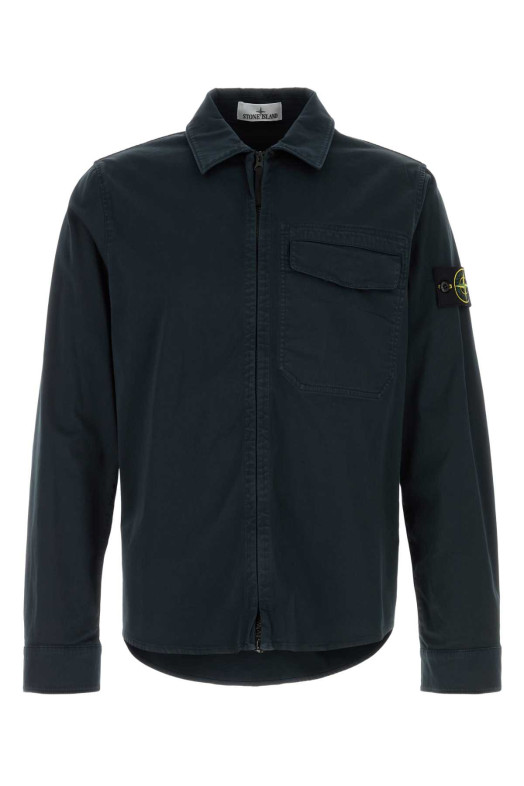 Dark blue stretch cotton shirt Black STONE ISLAND (L1S151200015S0012)