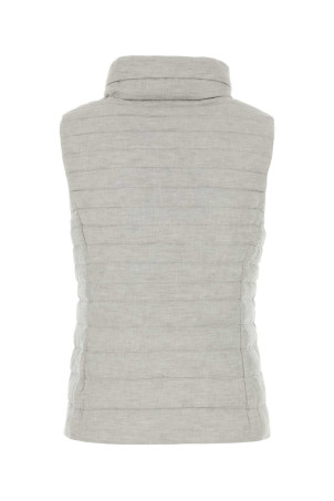 Light grey linen sleeveless Villan down jacket MOORER (VILLANLSN)
