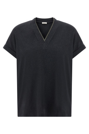 'Shiny Trims' T-shirt Gray
