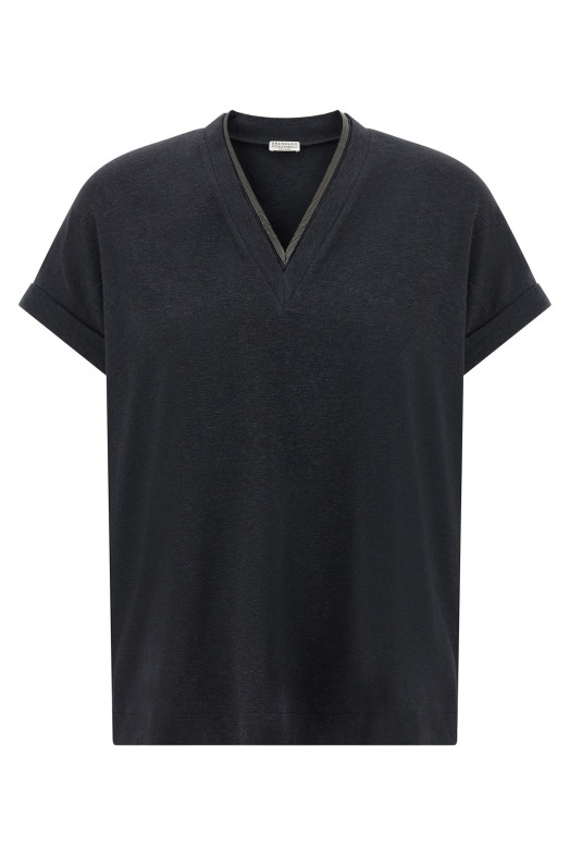 'Shiny Trims' T-shirt Gray