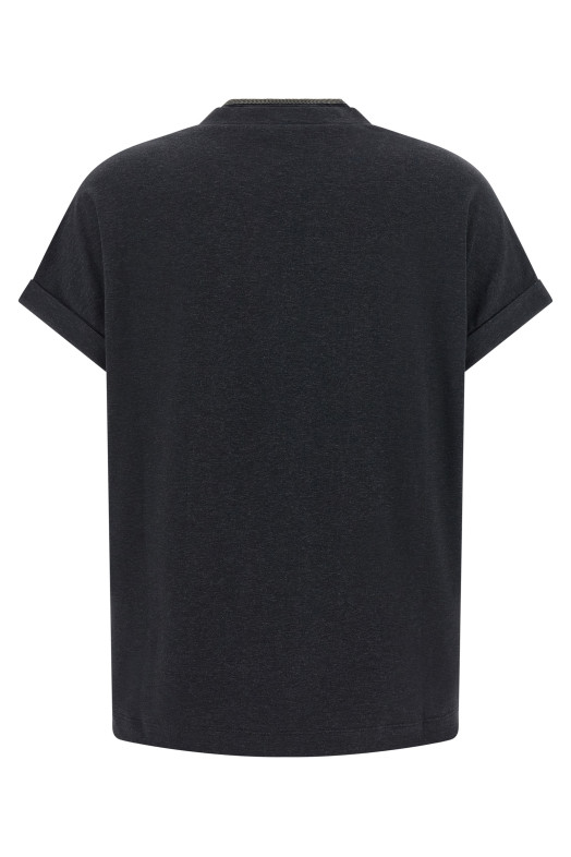 'Shiny Trims' T-shirt Gray