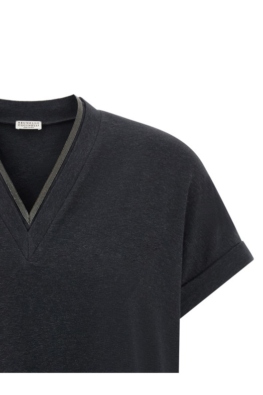 'Shiny Trims' T-shirt Gray