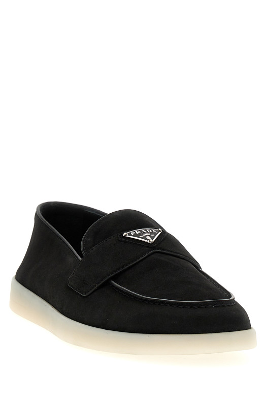 Лоферы с логотипом, черные PRADA 2DG124FG001103F0632
