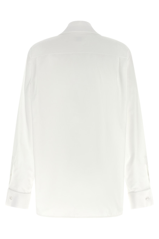 Рубашка с воротником-лавалье, белая SAINT LAURENT 870726Y1H489000