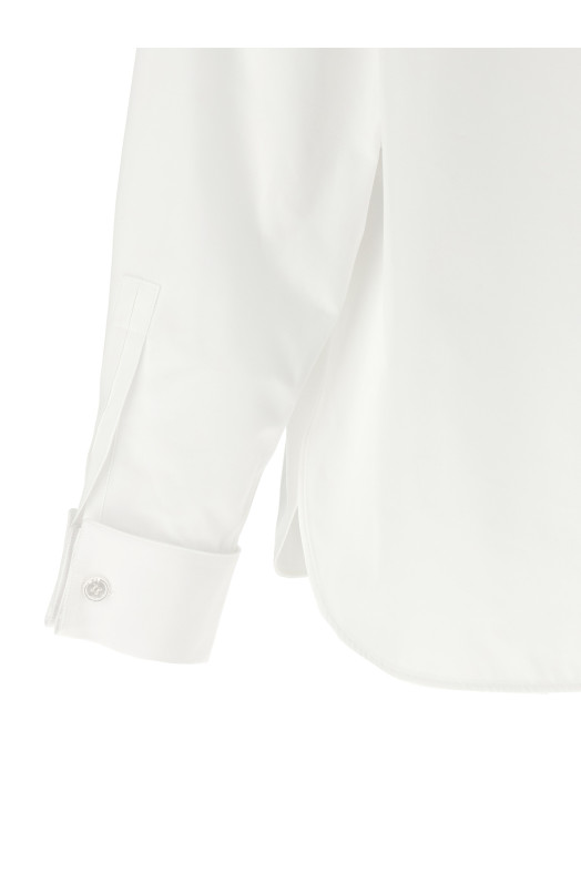 Рубашка с воротником-лавалье, белая SAINT LAURENT 870726Y1H489000