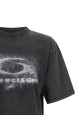 'Washed Crayon Loop' T-shirt Black-grey
