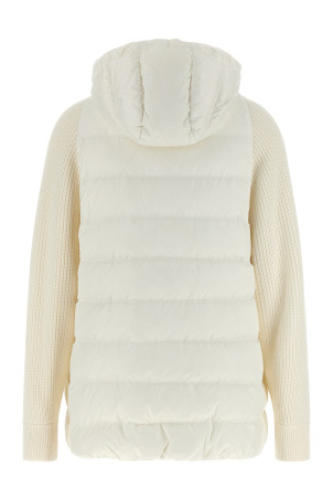 'Shiny Zipper Pull' down jacket White