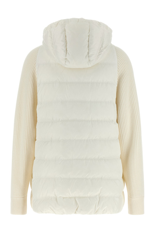 'Shiny Zipper Pull' down jacket White