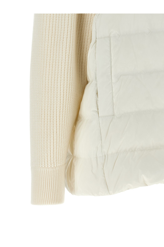 'Shiny Zipper Pull' down jacket White