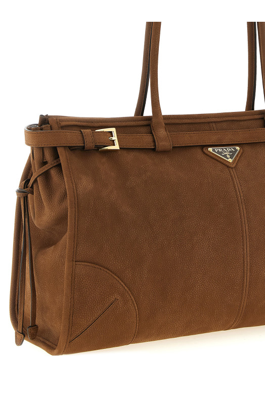Велика сумочка «Prada Bonnie», коричнева 1BA433VMOM2GB8F0324