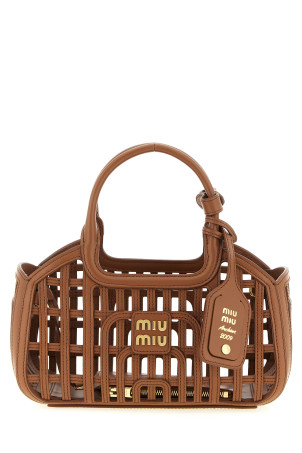 Сумка из кожи наппа, коричневая MIU MIU 5BA294VOOO2IBEF0046