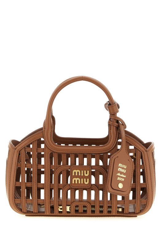 Сумка из кожи наппа, коричневая MIU MIU 5BA294VOOO2IBEF0046