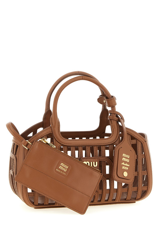 Сумка из кожи наппа, коричневая MIU MIU 5BA294VOOO2IBEF0046