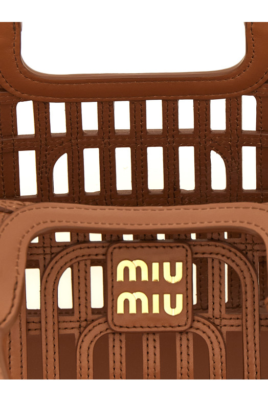 Сумка из кожи наппа, коричневая MIU MIU 5BA294VOOO2IBEF0046