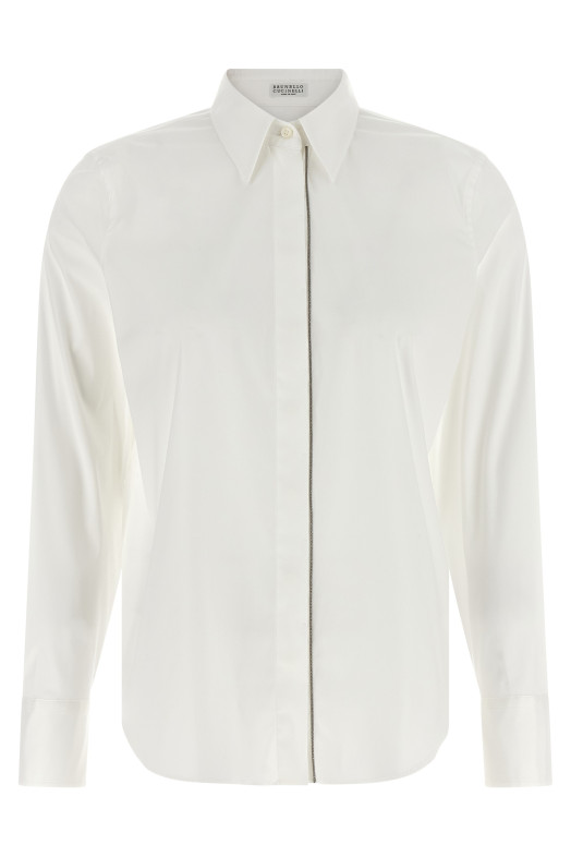 'Shiny Trim' shirt White