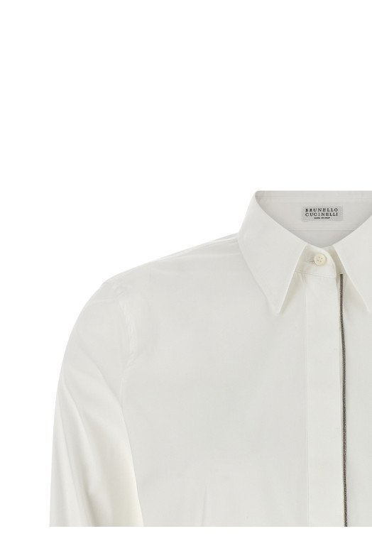 'Shiny Trim' shirt White
