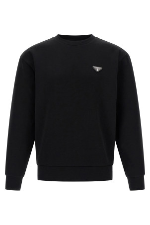 Світшот із логотипом у вигляді трикутника, чорний PRADA UJL90BSWMO11OQF0002