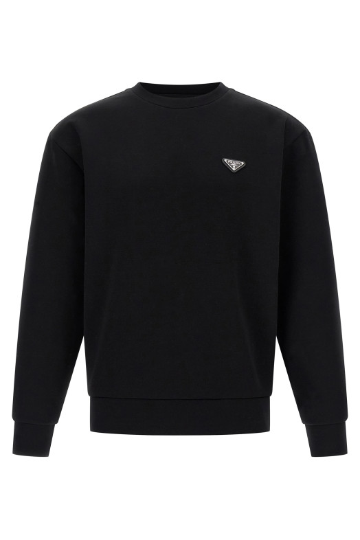 Толстовка с логотипом в виде треугольника, черная PRADA UJL90BSWMO11OQF0002