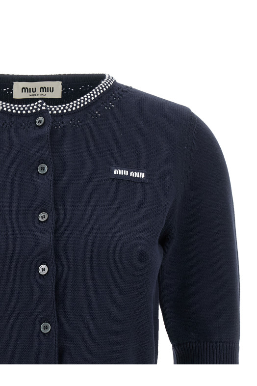 Cropped cardigan Blue