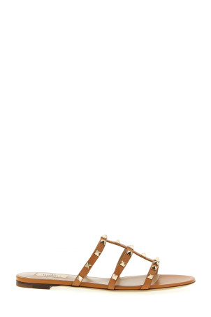 Valentino Garavani 'Rockstud' slides Beige