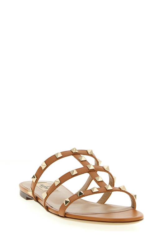 Valentino Garavani 'Rockstud' slides Beige