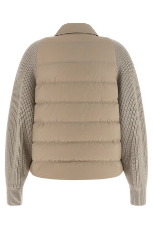 'Shiny Flap Detail' down jacket Beige