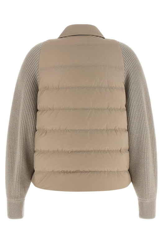 'Shiny Flap Detail' down jacket Beige