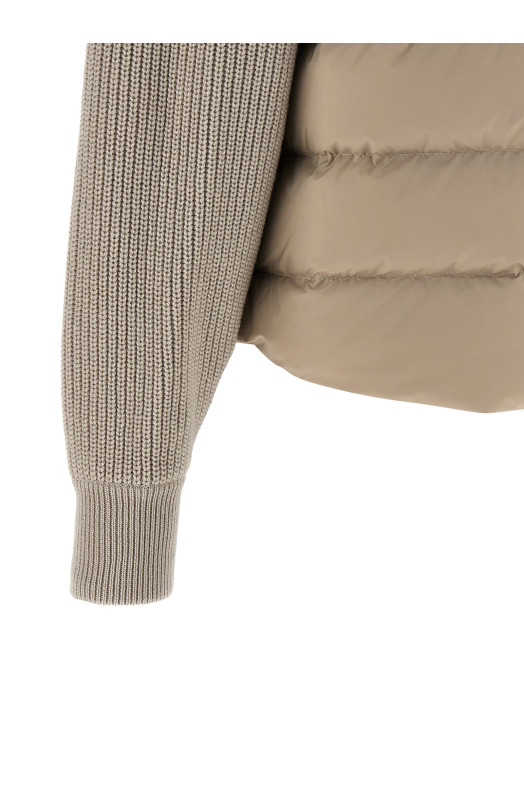 'Shiny Flap Detail' down jacket Beige