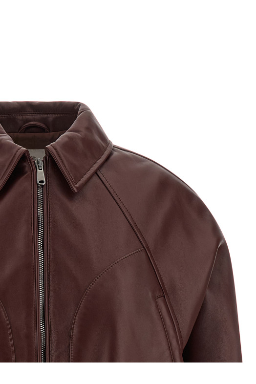 Nappa leather jacket Bordeaux