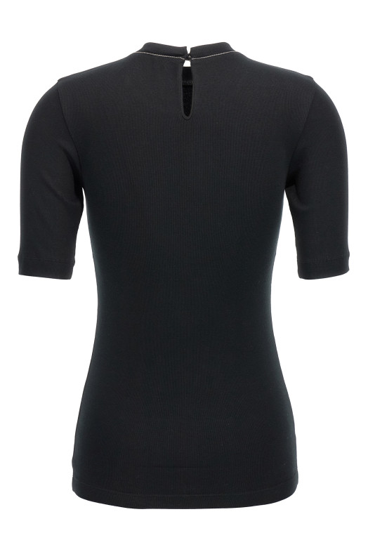 Monile ribbed T-shirt Black